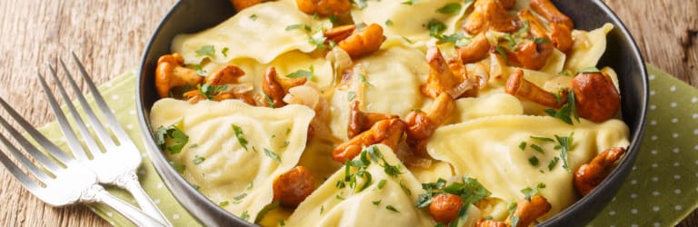 Ravioli mit frischen Pfifferlingen