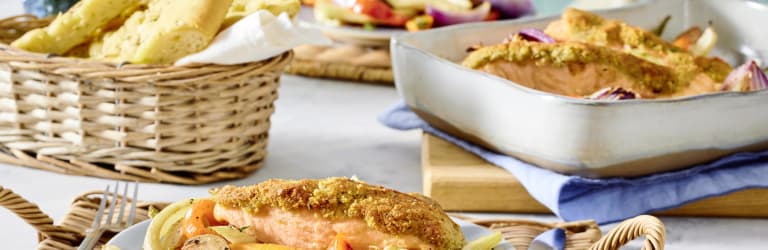 Lachs mit Parmesan-Kräuterkruste
