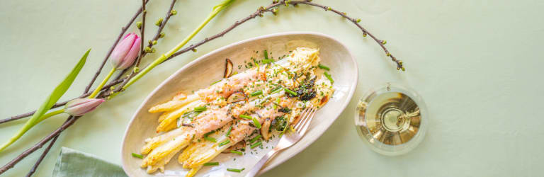 Überbackene Spargel-Schinken-Rollen