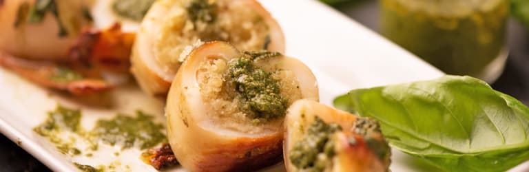 Gefüllte Tintenfischtuben