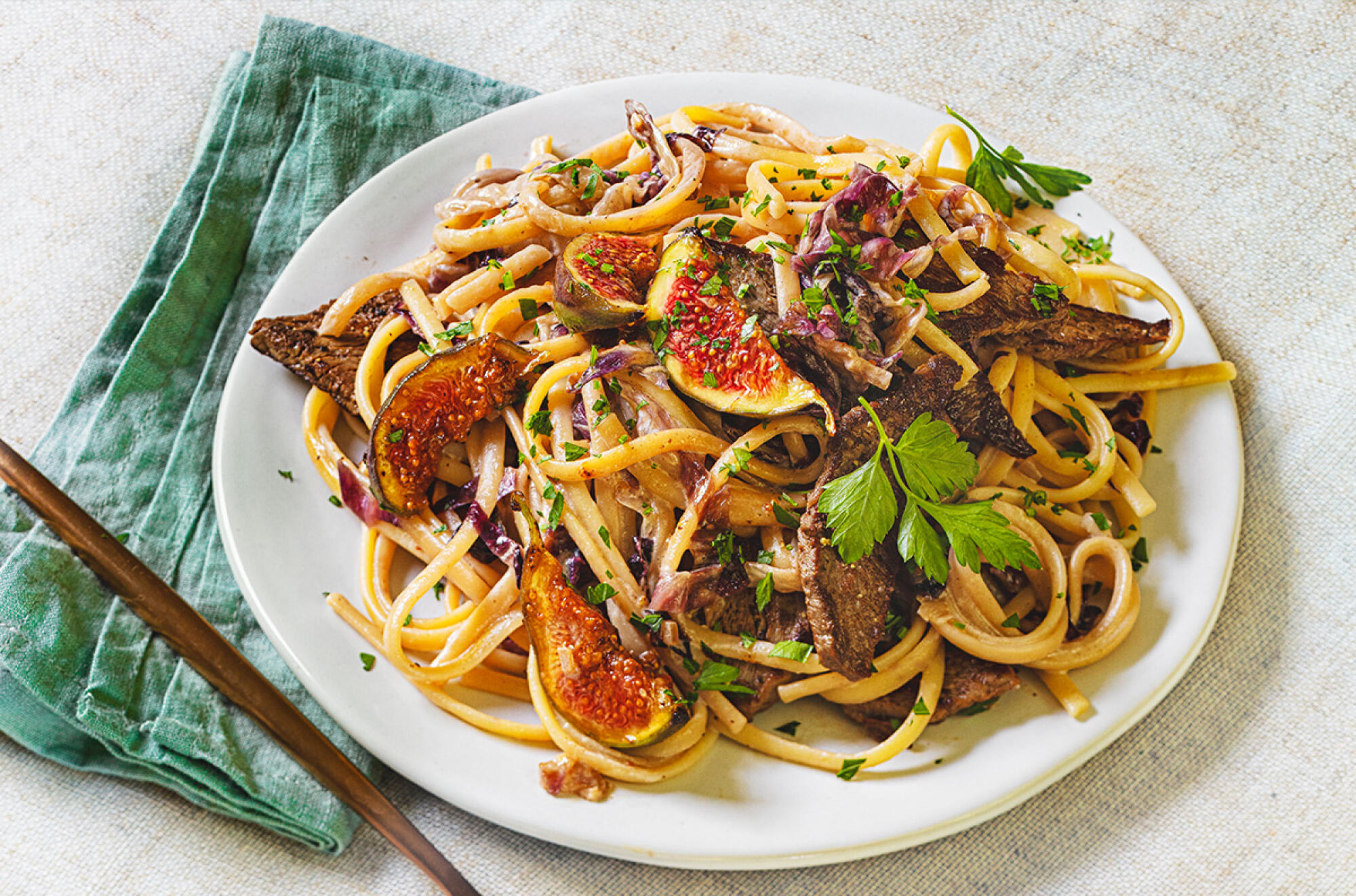 Bavette mit Rinderfiletstreifen