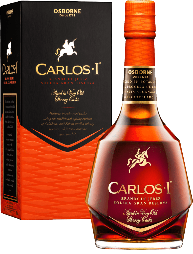 8410337070089 - Carlos I Brandy Brandy de Jerez Solera Gran Reserva - 40% vol - in Geschenkverpackung