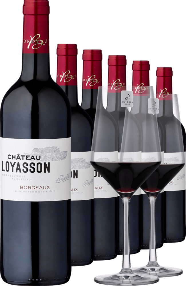 2021 Château Loyasson Rouge im Vorratspaket inkl. 2er-Set Zwiesel Glas »PURE« Château Loyasson Club of Wine DE