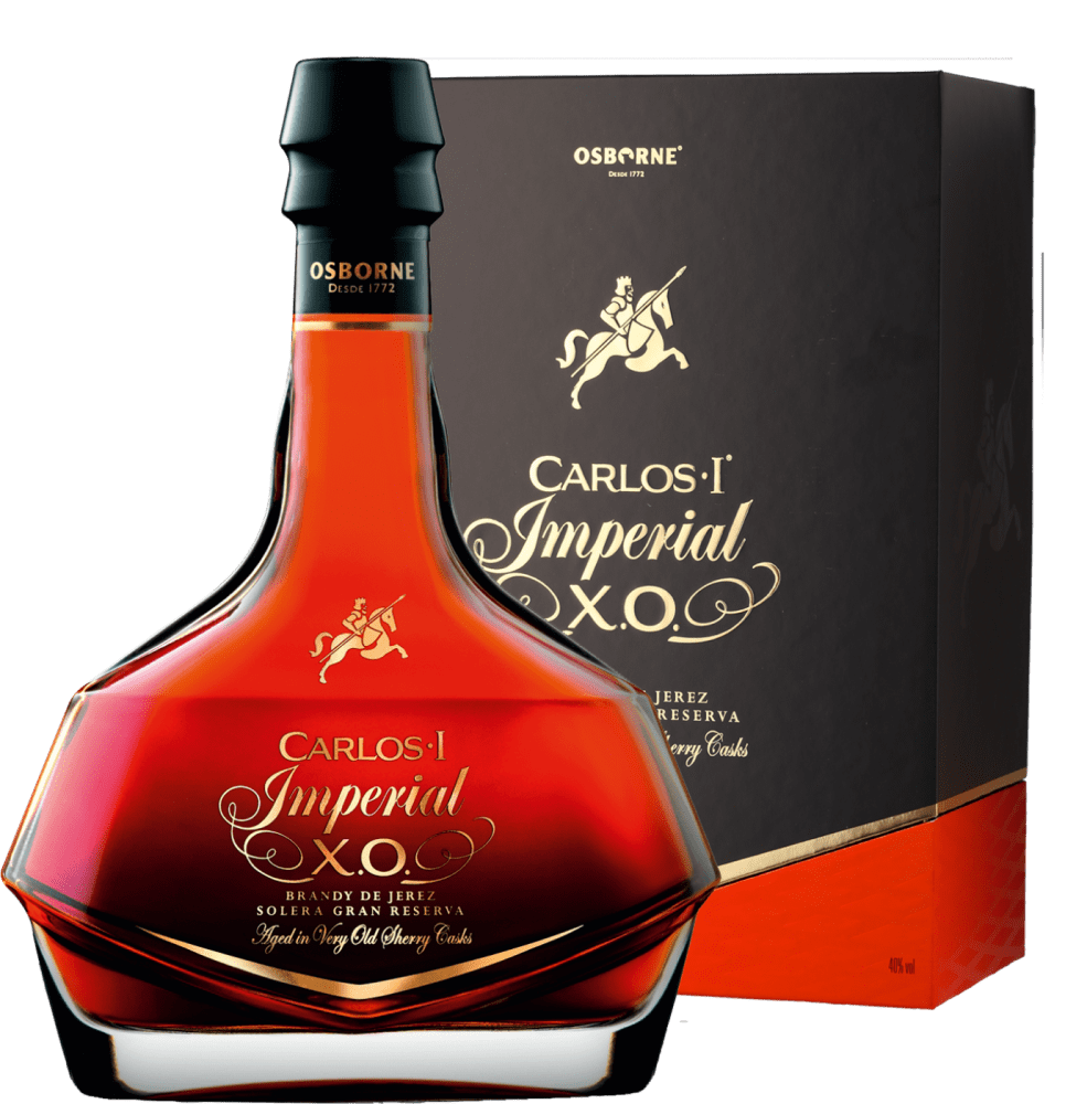 Carlos I Imperial X.O. Brandy de Jerez Solera Gran Reserva in Geschenkverpackung Osborne Club of Wine DE