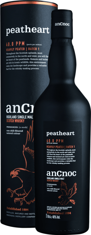 anCnoc »Peatheart 40.0 PPM« Highland Single Malt Scotch Whisky anCnoc Club of Wine DE