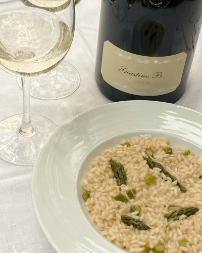 Risotto mit grünem Spargel