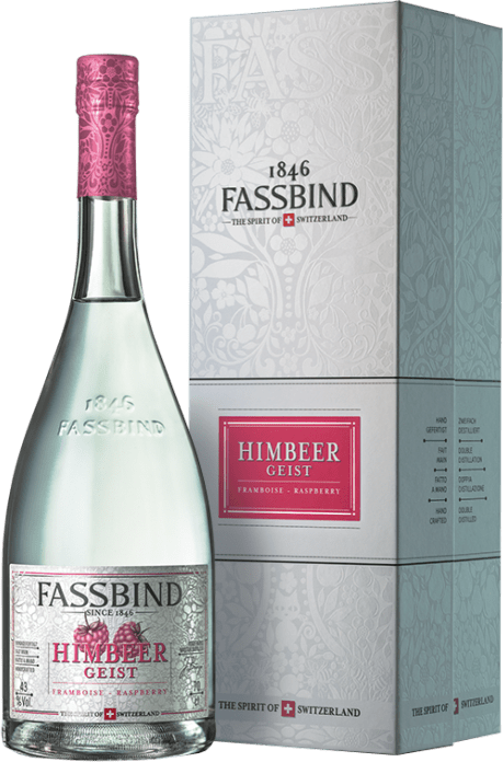 Fassbind Eau de Vie Himbeergeist in Geschenkverpackung