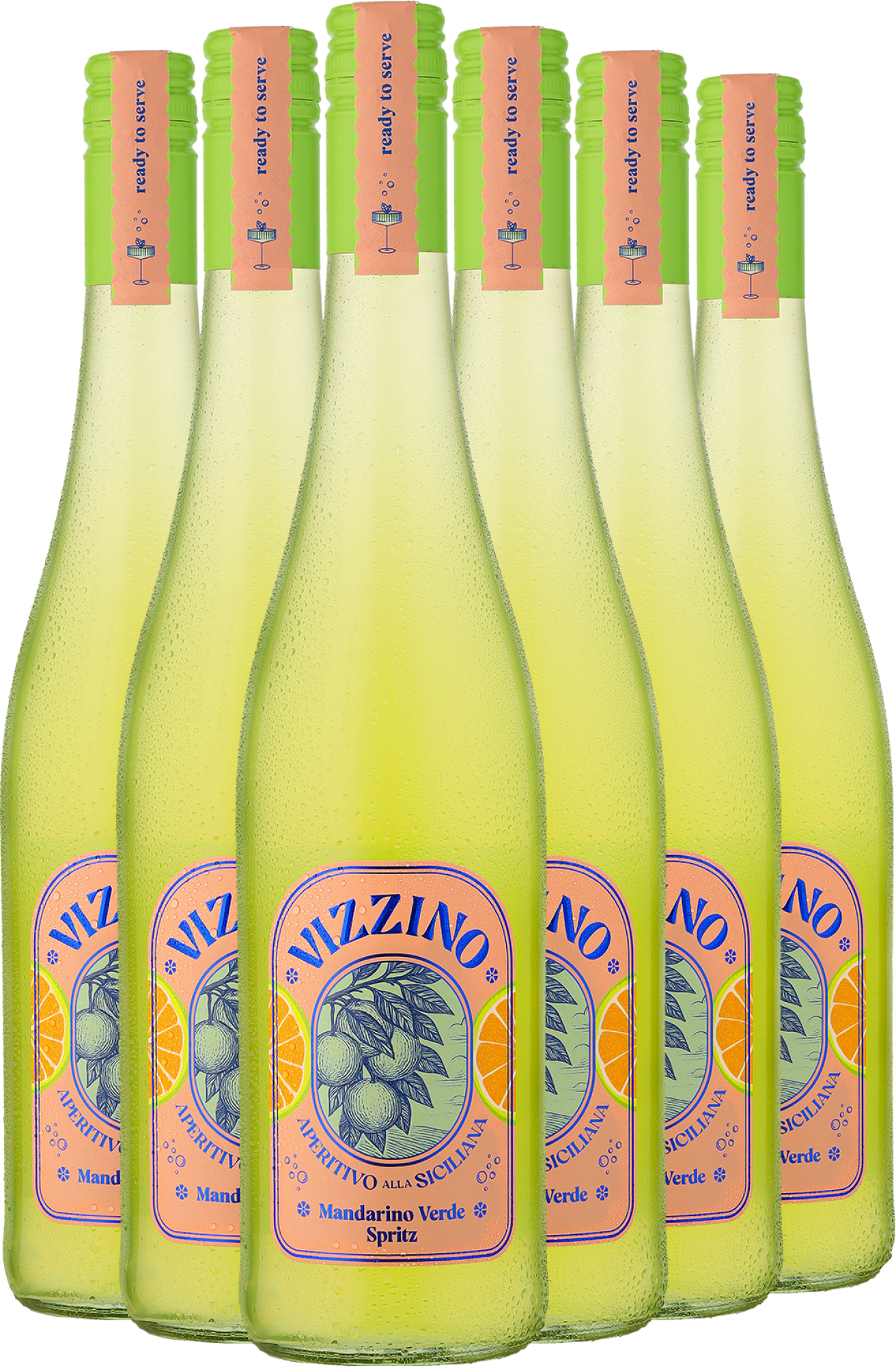 VIZZINO Mandarino Verde Spritz im 6er-Vorratspaket