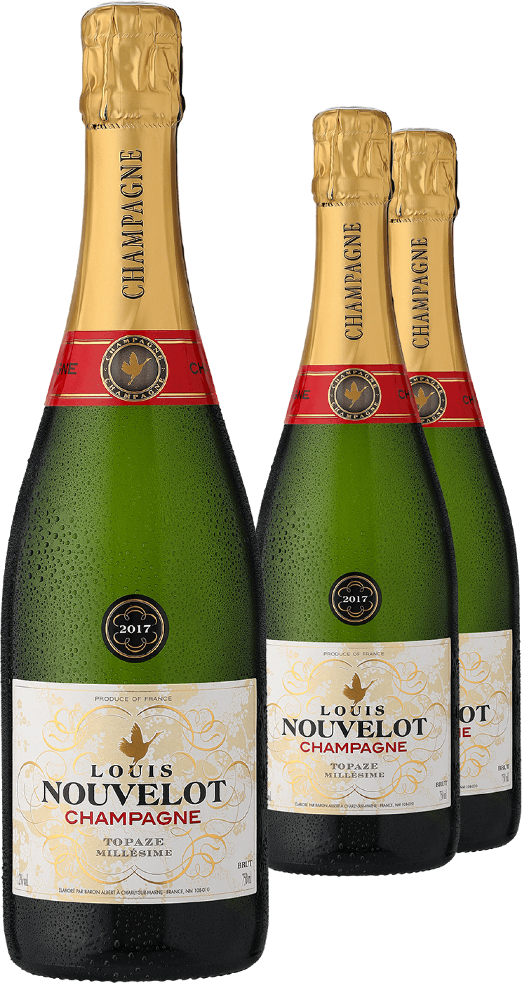 2+1-PAKET Louis Nouvelot Champagner Brut Vintage »Topaze« 2017