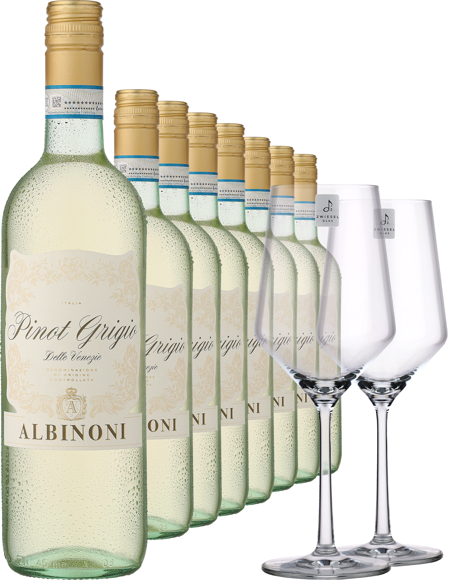 2023 Albinoni Pinot Grigio im 8er-Vorratspaket + 2er-Set Zwiesel Glas »Pure« GRATIS