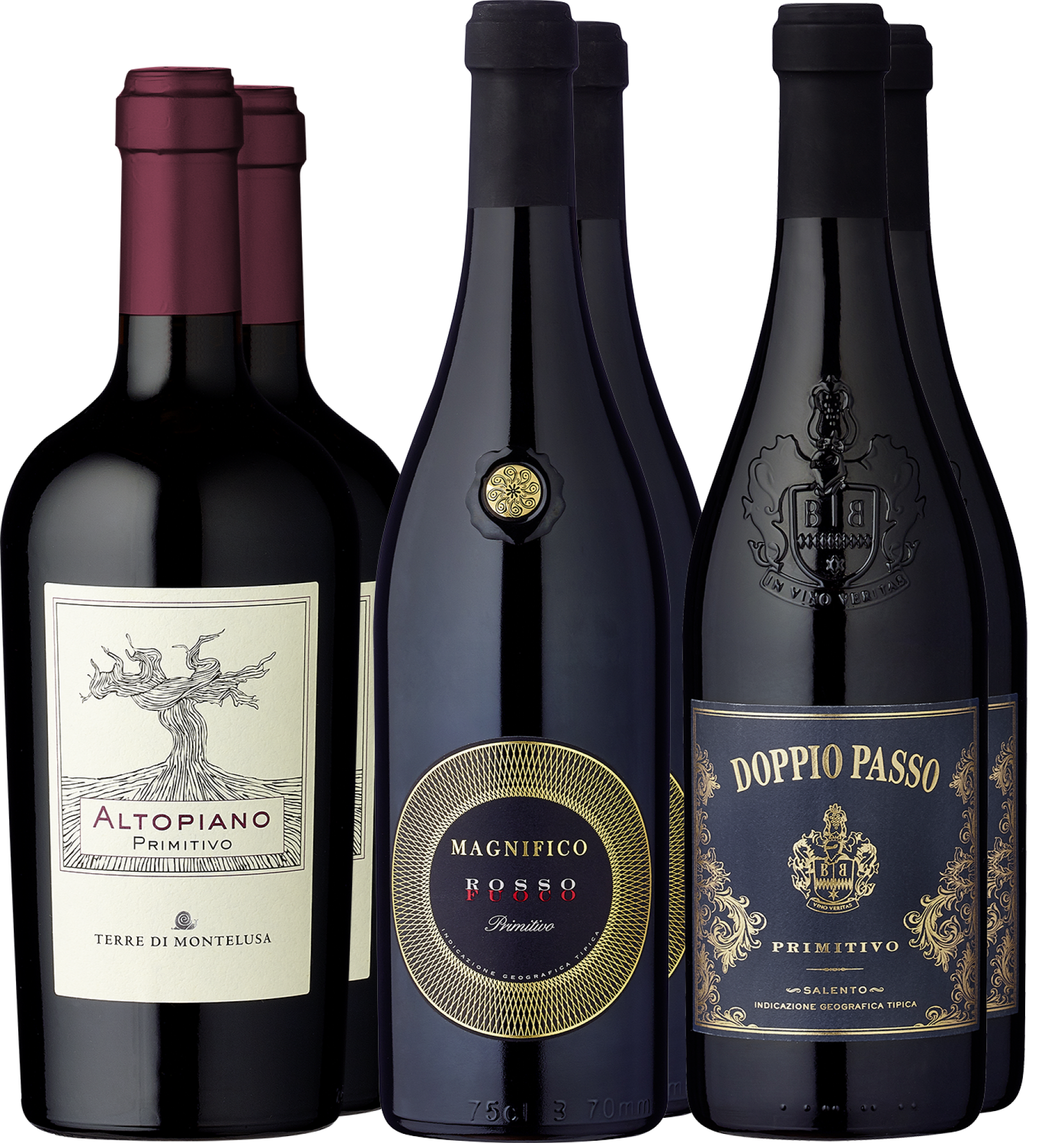 Probierpaket Kultrebsorte Primitivo - Botter Casa Vinicola S.P.A. Probierpaket Kultrebsorte Primitivo - Botter Casa Vinicola S.P.A.