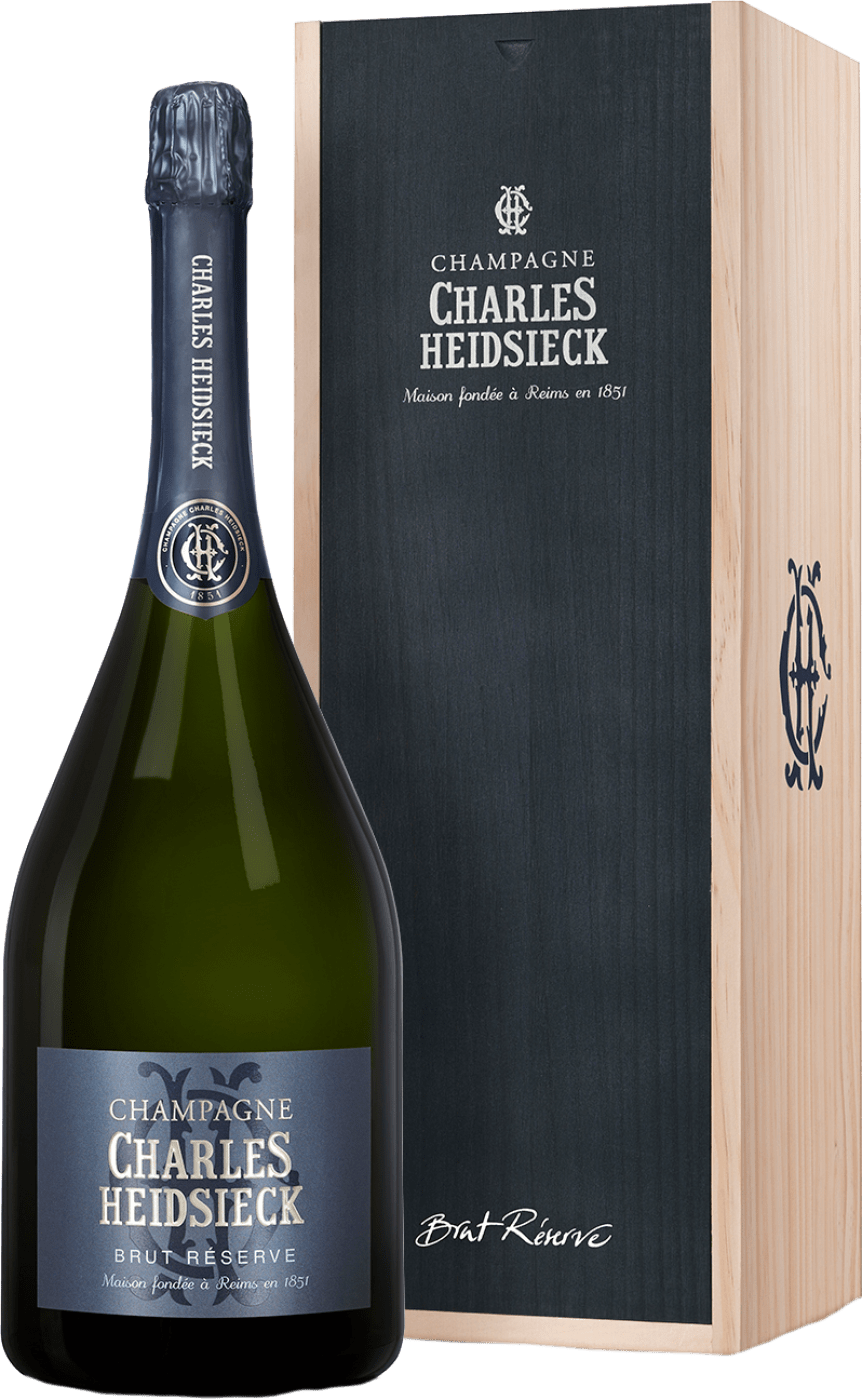 Charles Heidsieck Champagner Réserve -Doppelmagnumflasche in der Holzkiste