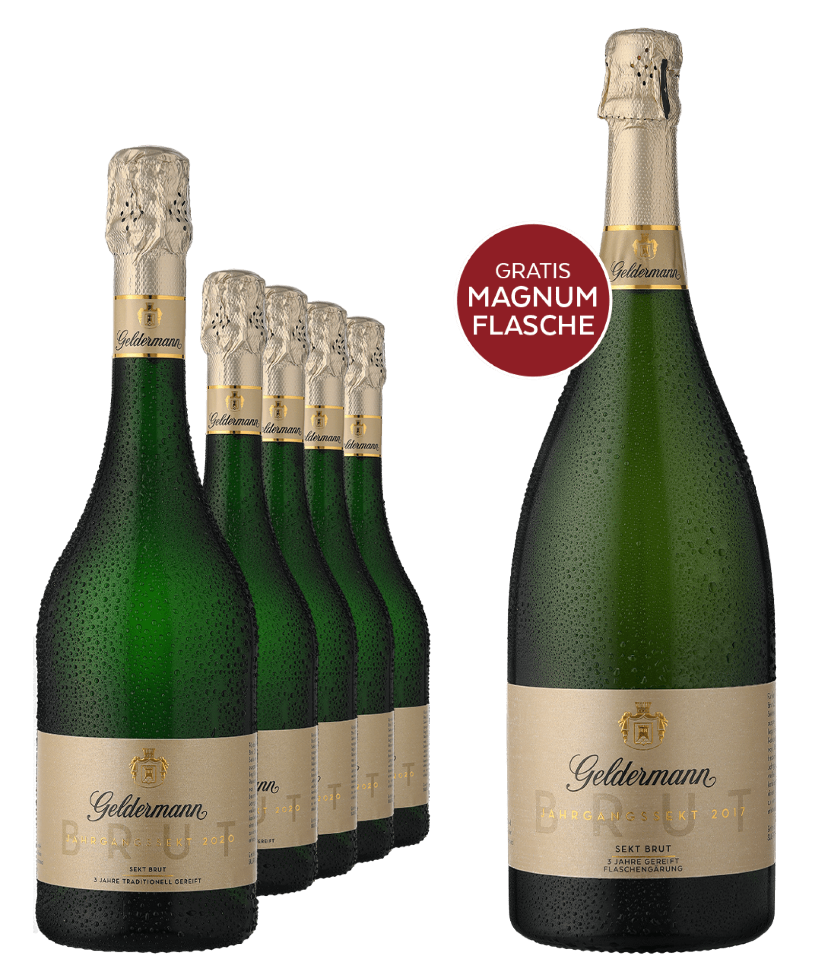4002859989983 - 2020 Geldermann Jahrgangssekt Brut im 5er-Vorratspaket + 2017er 15l Magnumflasche GRATIS 4002859989983 - 2020 Geldermann Jahrgangssekt Brut im 5er-Vorratspaket + 2017er 15l Magnumflasche GRATIS
