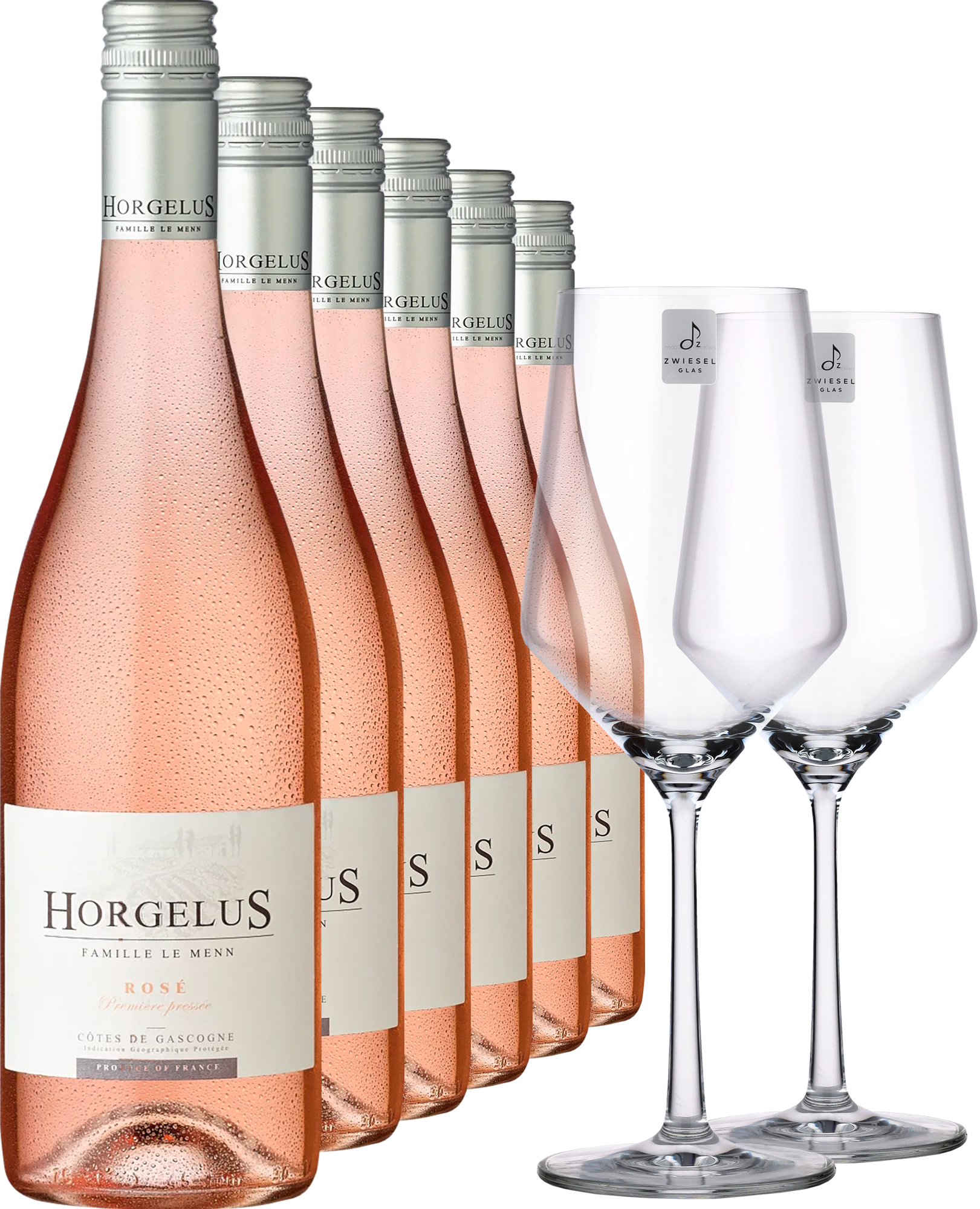 2024 Horgelus Rosé im 6er-Vorratspaket inkl. 2er-Set Zwiesel Glas »PURE« - Horgelus