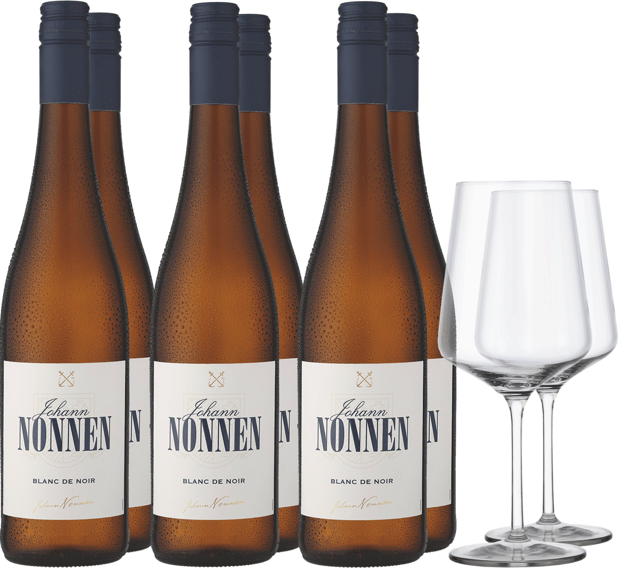 2024 Johann Nonnen Blanc de Noir im 6er-Vorratspaket + 2er-Set Ritzenhoff Glas »Vinelle« GRATIS