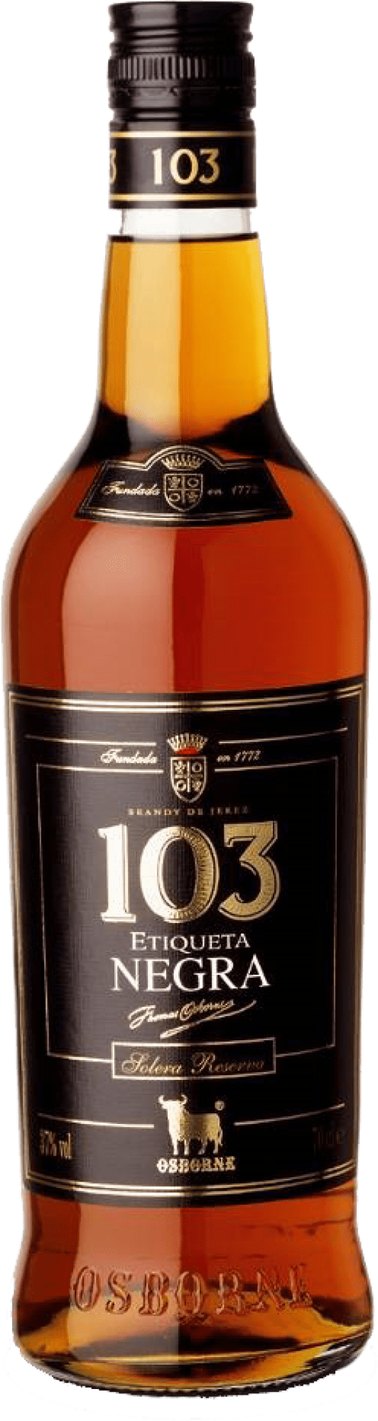 Image of Brandy Osborne »103« Etiqueta Negra Solera Reserva - 0,7 L. 0.7L 37% Vol. Brandy aus Spanien