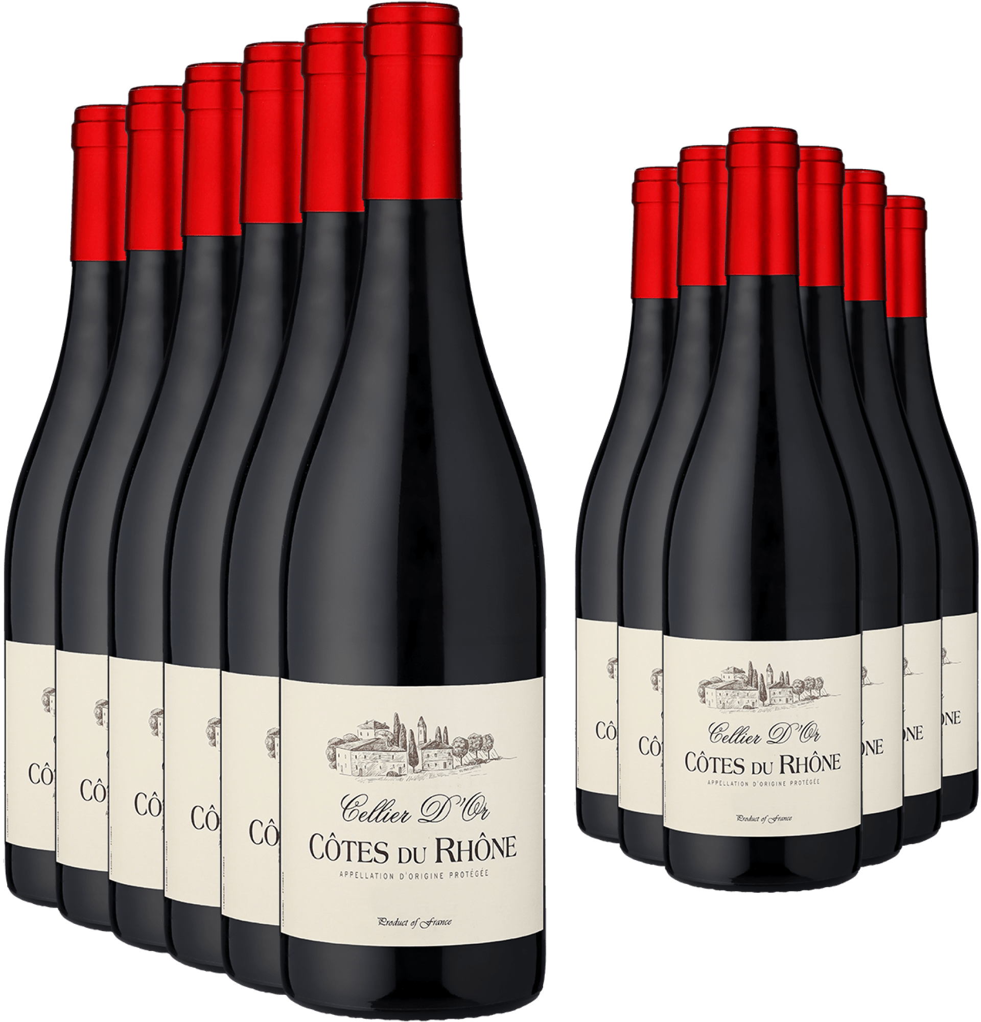 4002859997445 - 6+6-PAKET Cellier d’Or Côtes du Rhône Rouge 2023
