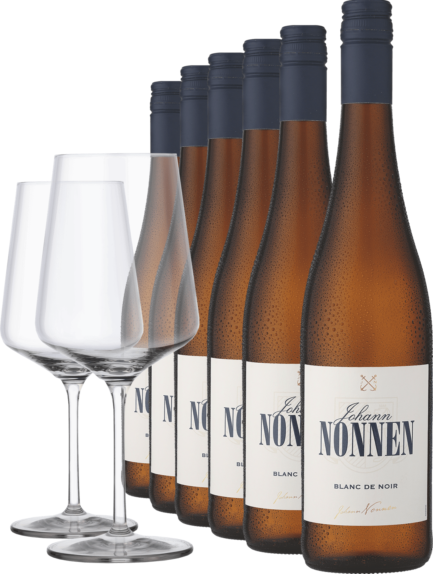 2024 Johann Nonnen Blanc de Noir im 6er-Vorratspaket + 2er-Set Ritzenhoff Glas »Vinelle« GRATIS