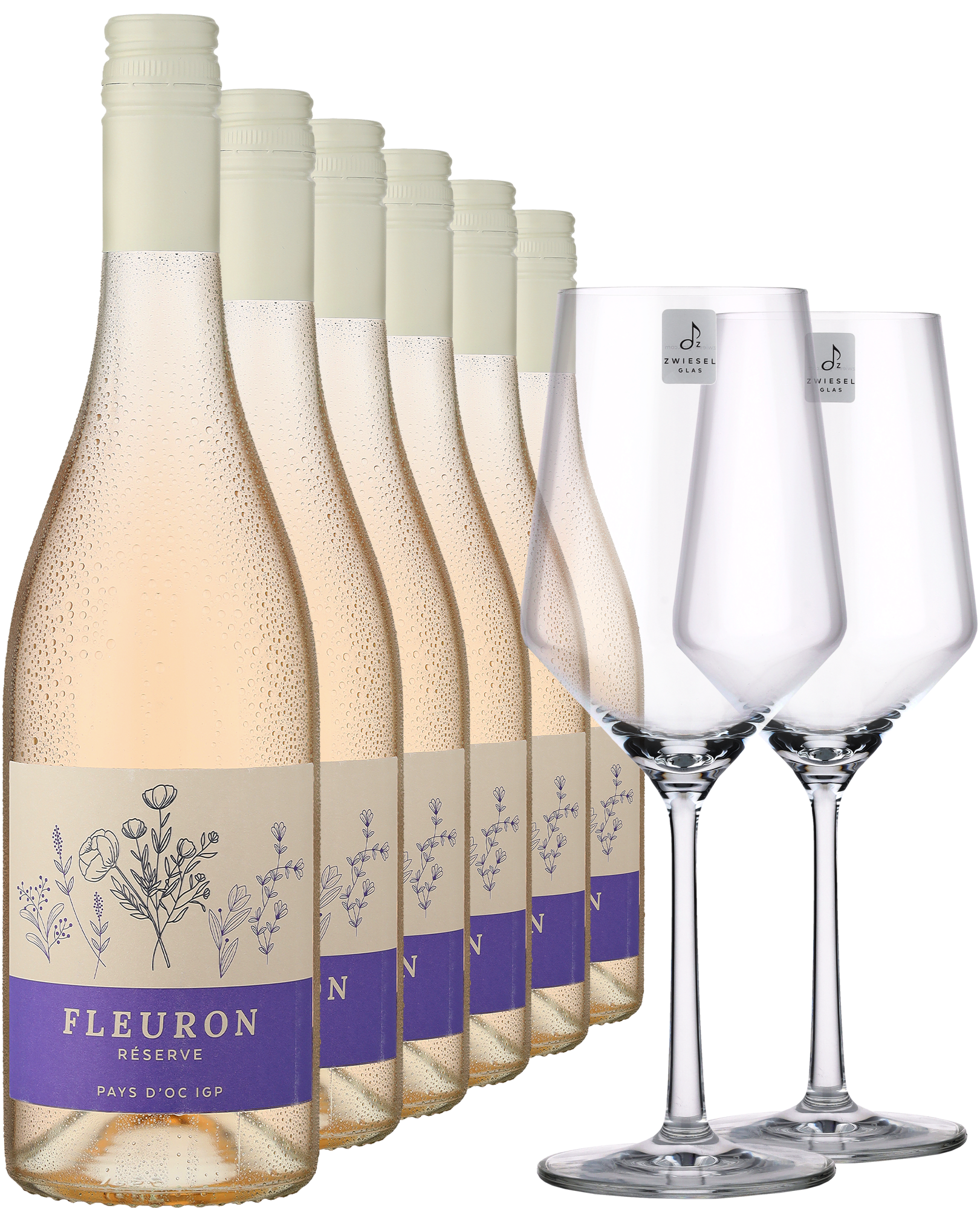 4002859997292 - 8er-Probierpaket »Fleuron Rosé + Gläser«