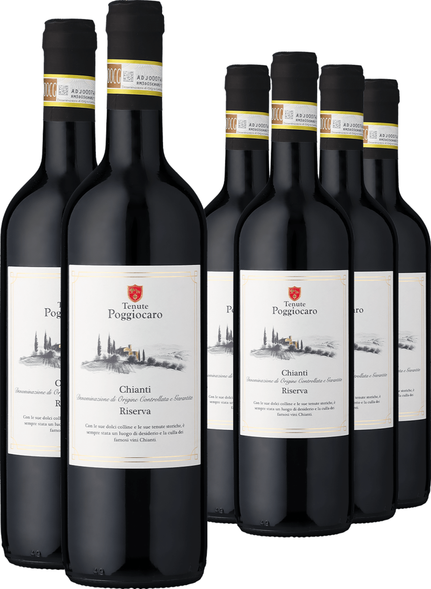 4002859994864 - 2022 Tenute Poggiocaro Chianti Riserva im 6er-Vorratspaket