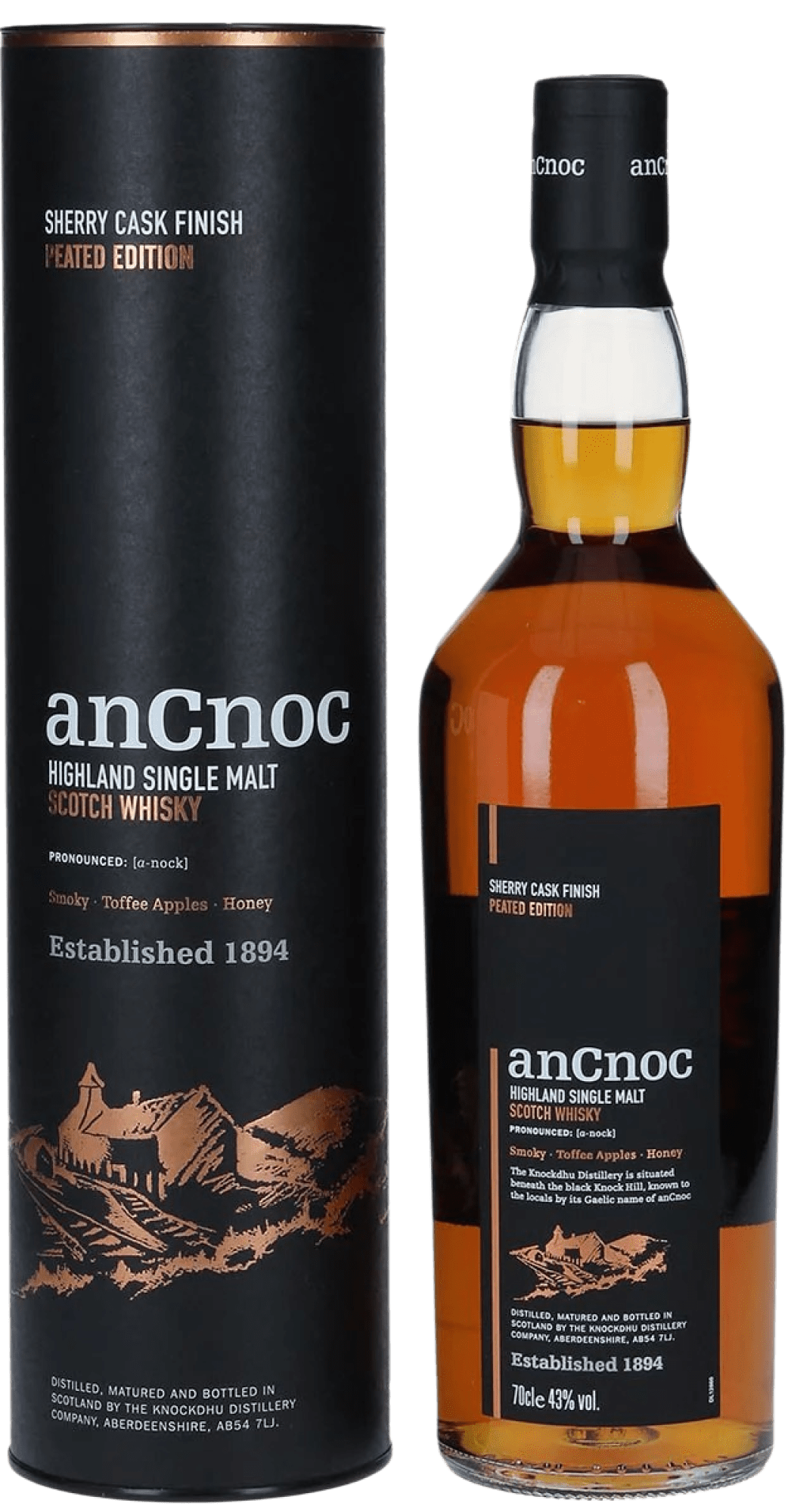 anCnoc Peated Sherry Cask Finish Single Malt Scotch Whisky