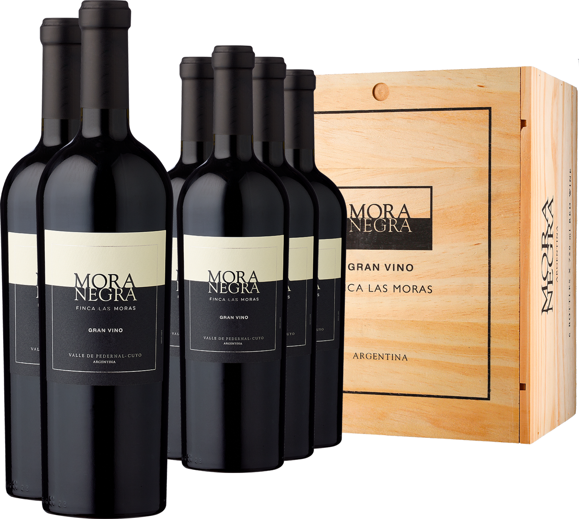 4002859981161 - 3+3-PAKET Finca Las Moras Mora Negra – in der Holzkiste 2016