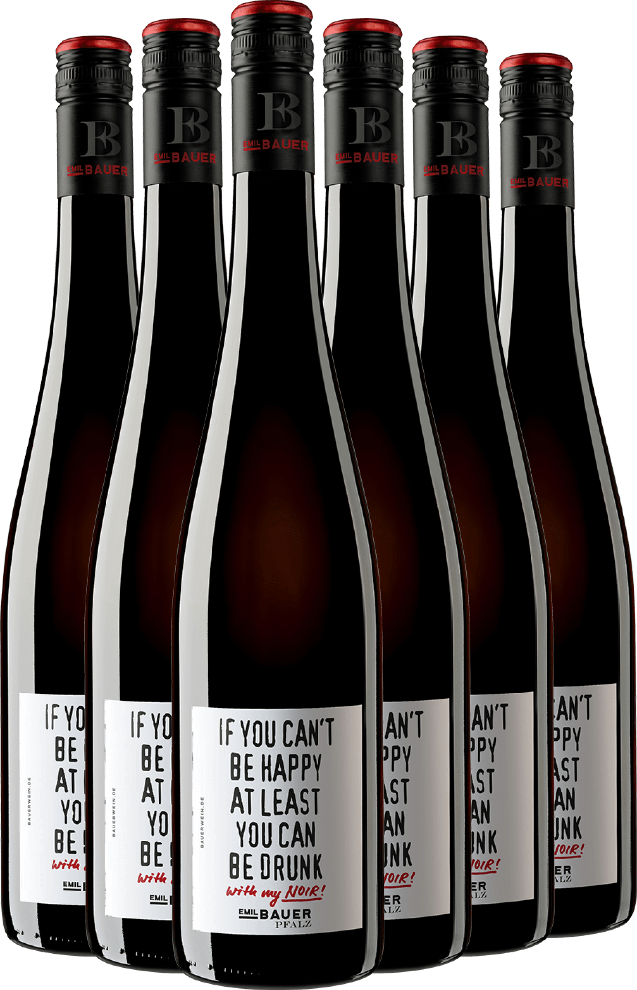 2023 Emil Bauer »If you can’t be happy...« Cuvée Noir im 6er-Vorratspaket