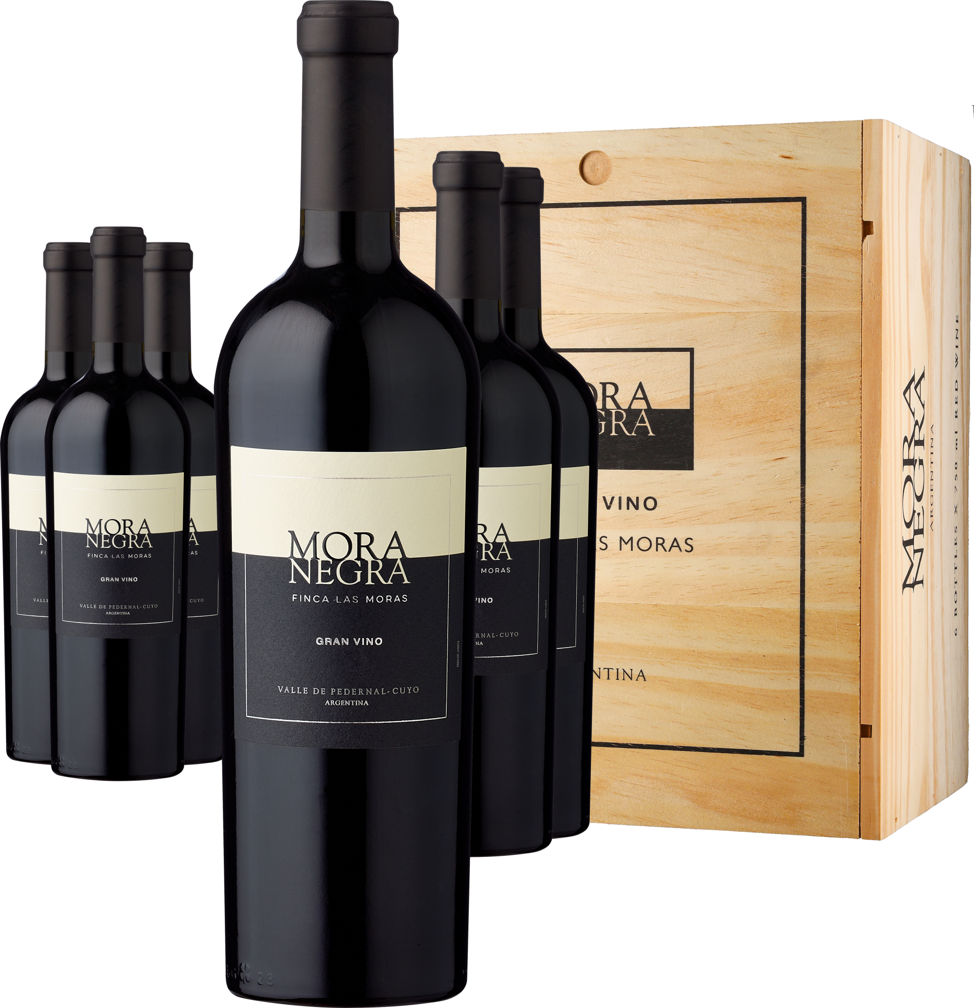 3+3-PAKET Finca Las Moras Mora Negra – in der Holzkiste 2016