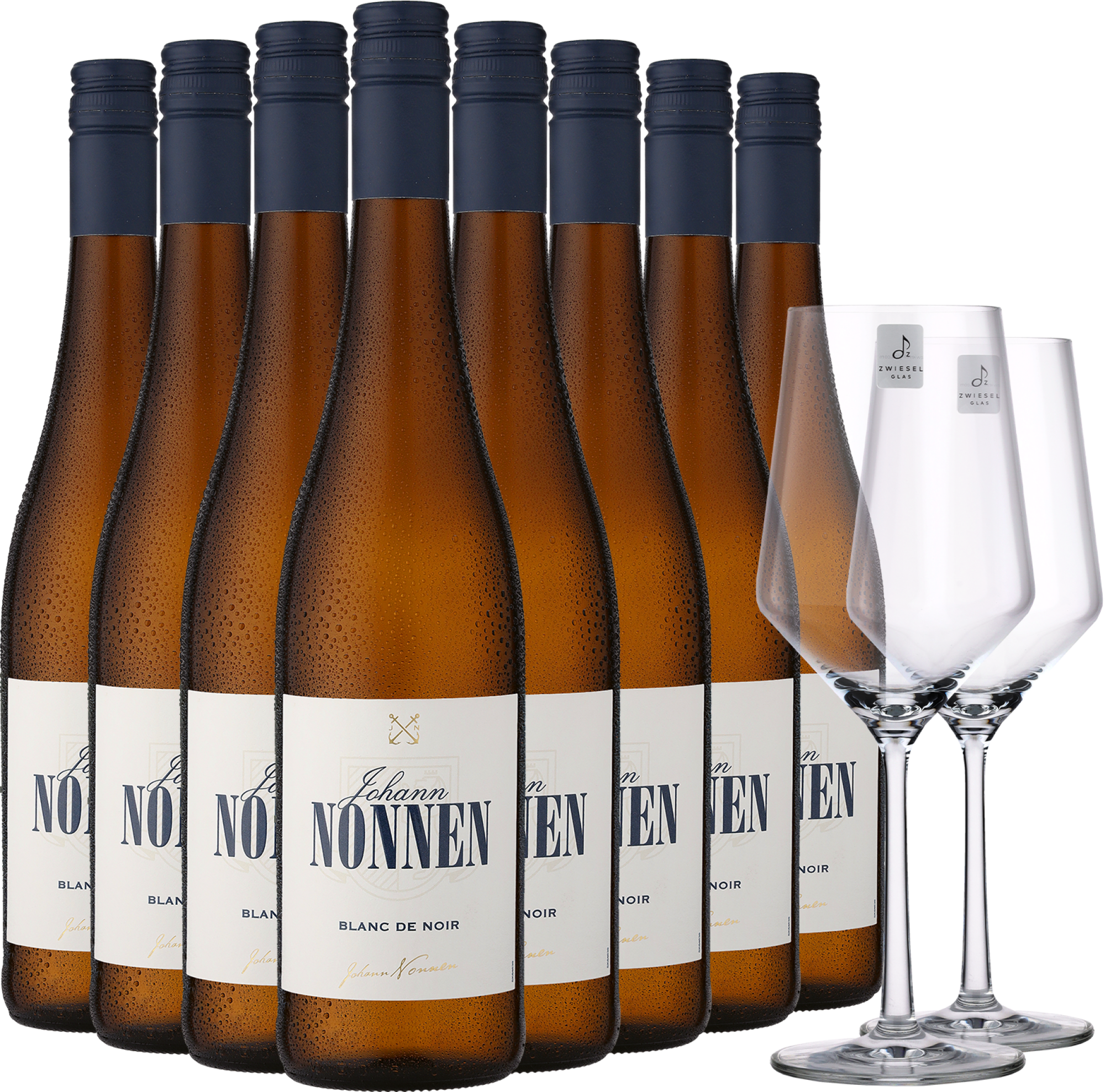 2024 Johann Nonnen Blanc de Noir im 8er-Vorratspaket inkl. 2er-Gläser Set GRATIS