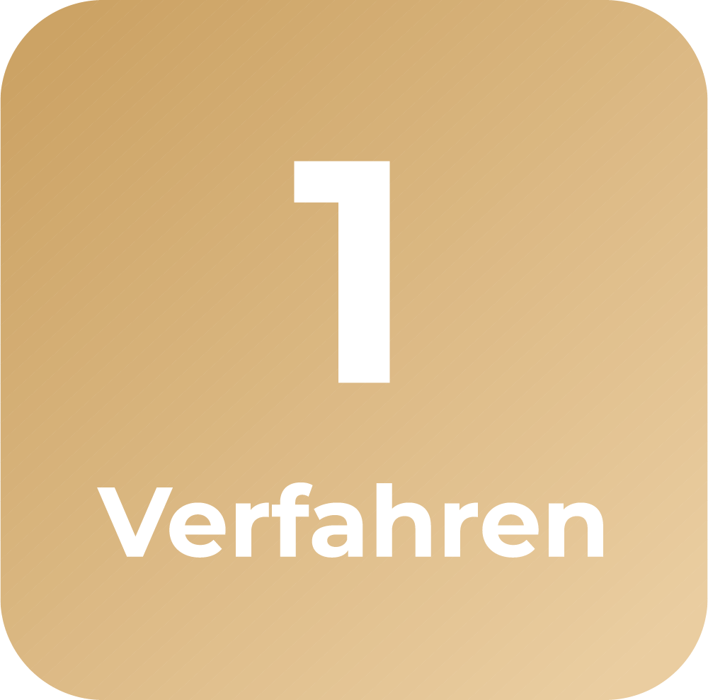 Eine weiße Eins auf goldenem Hintergrund
