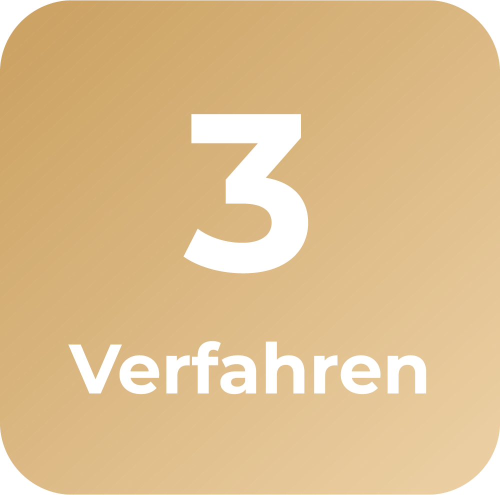 Eine weiße Drei auf goldenem Hintergrund