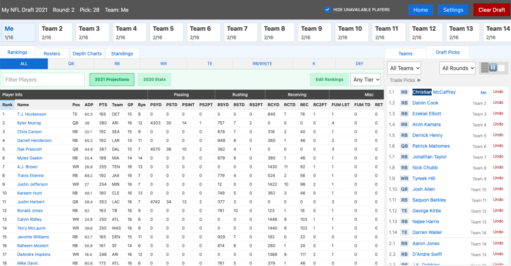 fantasy football draft