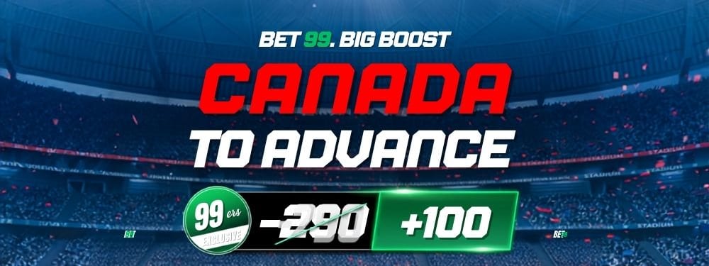 BET99 Big Boost: Canada to Advance at +100 with RW99