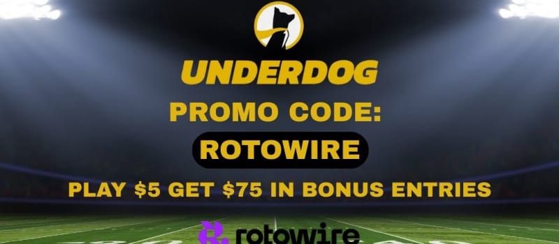 Underdog Promo Code ROTOWIRE: Get $75 Bonus Bonus Entries Today (Feb. 27)
