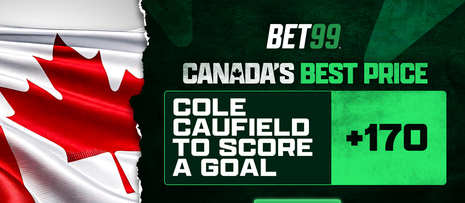 Canada's Best Price: Cole Caufield Anytime Goalscorer +170 With BET99