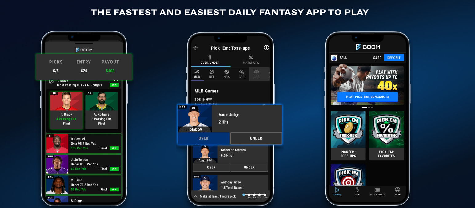 Boom Fantasy Promo Code & App Review - No Sweat First Entry Up To $100