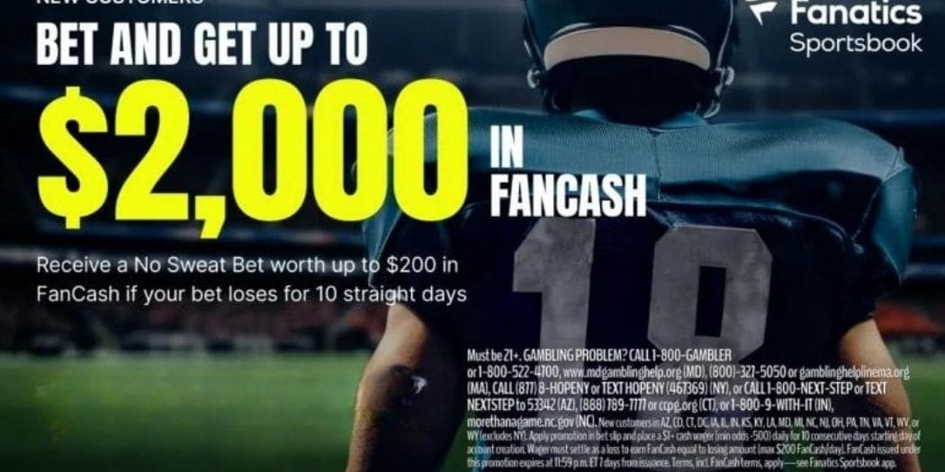 Fanatics Sportsbook Promo: Up to $2000 in No Sweat Bets FanCash Thursday Night Football Odds, Nov. 20