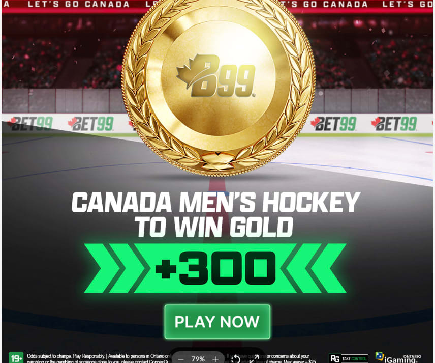 Canada to Win Gold, Boosted by 99%! BET99 Boosting Men's Olympic Hockey