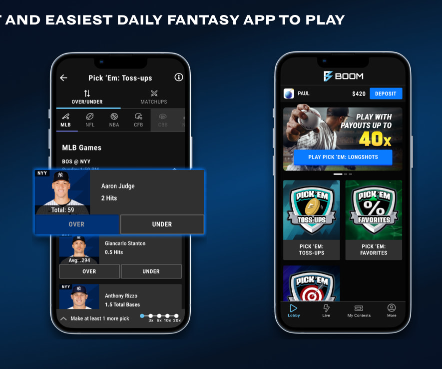 Boom Fantasy Promo Code & App Review - No Sweat First Entry Up To $100