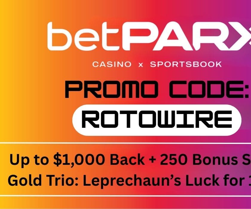 betPARX Promo Code ROTOWIRE: Up to $1,000 Back + 250 Bonus Spins on Gold Trio: Leprechaun&rsquo;s Luck