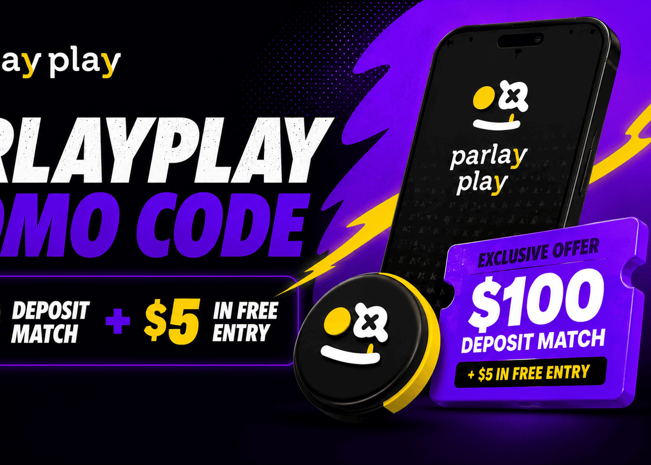 ParlayPlay Promo Code ROTO: First Deposit Match Up to $100 + $5 Free Entry
