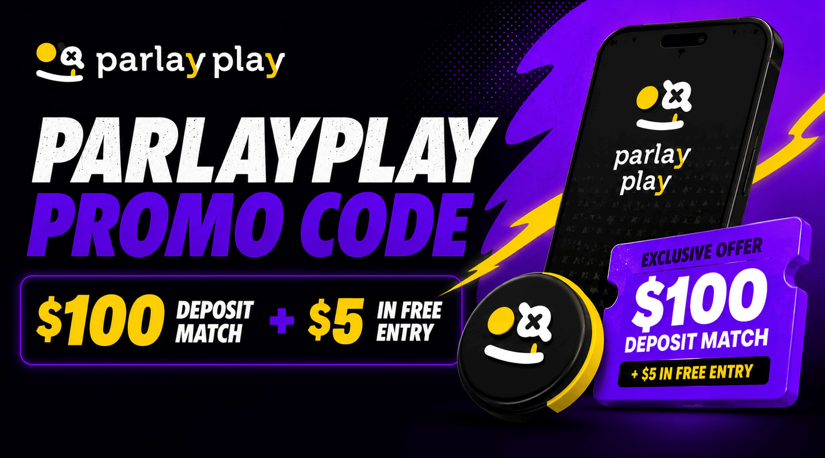ParlayPlay Promo Code: First Deposit Match Up to $100 + $5 Free Entry