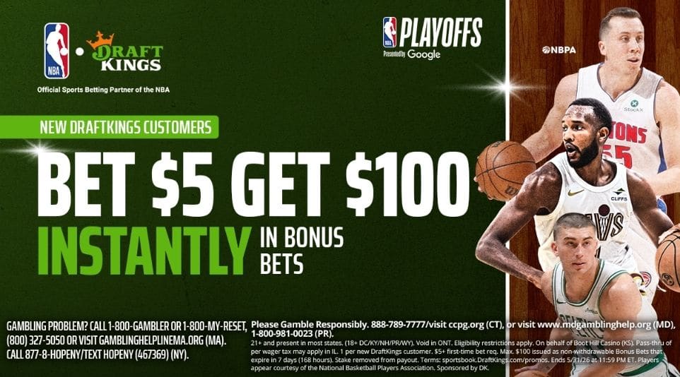 DraftKings Promo Code: Bet $5, Get $100 in Bonus Bets Instantly (5/13)