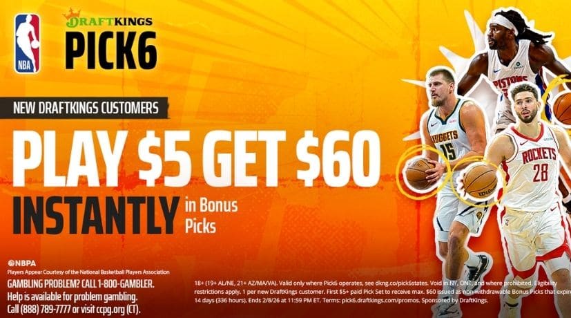 DraftKings Pick 6 Promo: Get $60 in Bonus Picks Today (Jan. 26)