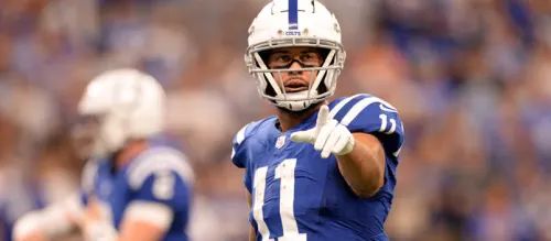 Indianapolis, Indiana, USA. 30th Oct, 2022. Indianapolis Colts wide  receiver Mike Strachan (17) goes to the ground after catching a pass during  the game between the Washington Commanders and the Indianapolis Colts