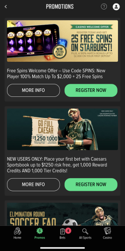 Caesars Sportsbook promo code SLPENN1000