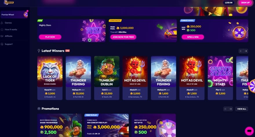 Funrize social casino