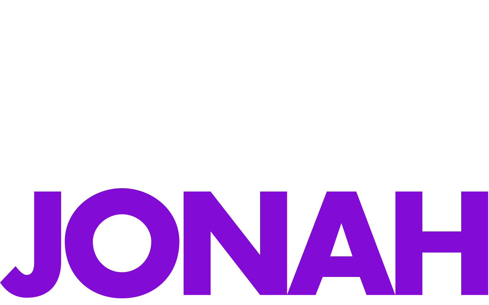 JONAH written in a deep purple with a heavy font. 