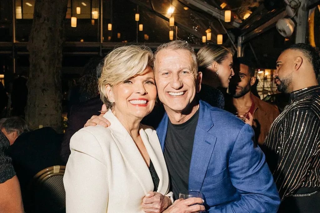 Debra Monk and friend pose for a photo.