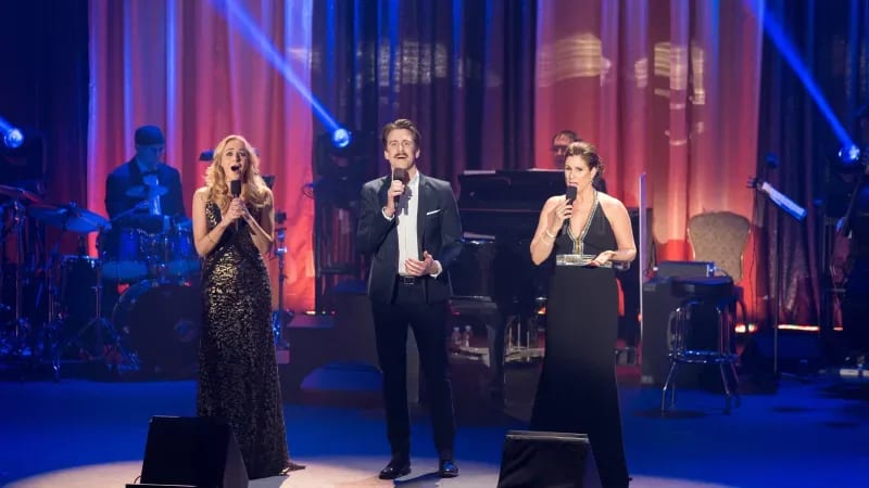 Betsy Wolfe, Gavin Creel, and Stephanie J. Block 